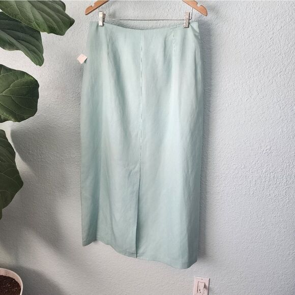 Worthington vintage silk linen blend front and back slit maxi skirt - Picture 1 of 13